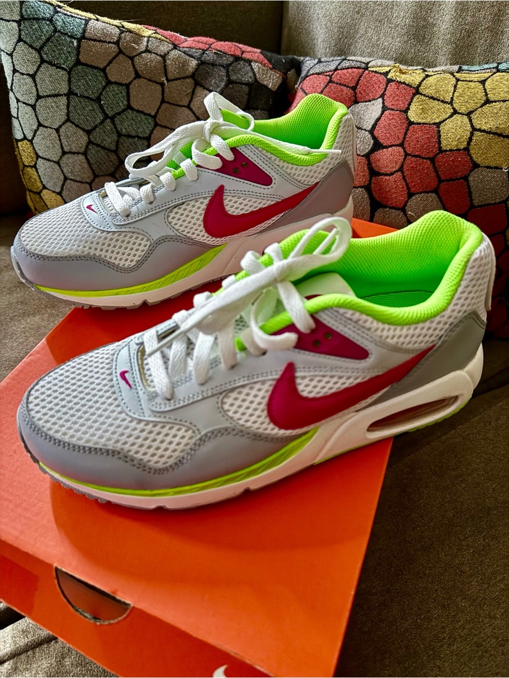 Nike Women’s Sneakers - White, Neon Green & Fuchsia